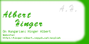 albert hinger business card